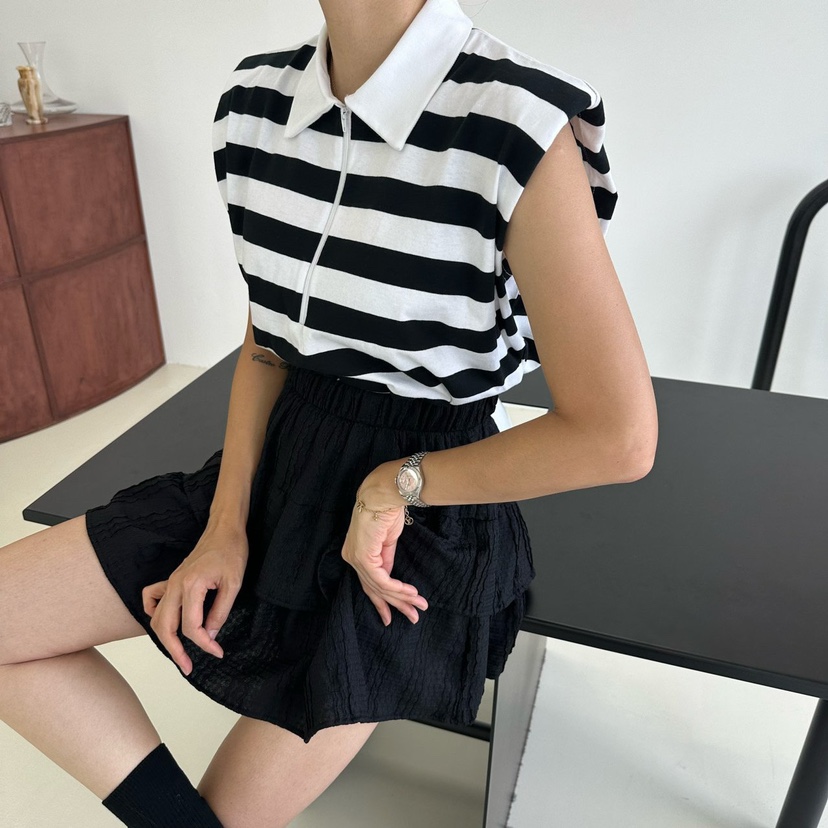 SOUIT by mabel/MABEL韓國直郵女士新品熱賣時尚T恤拉鏈SOUIT by mabel-QT恤