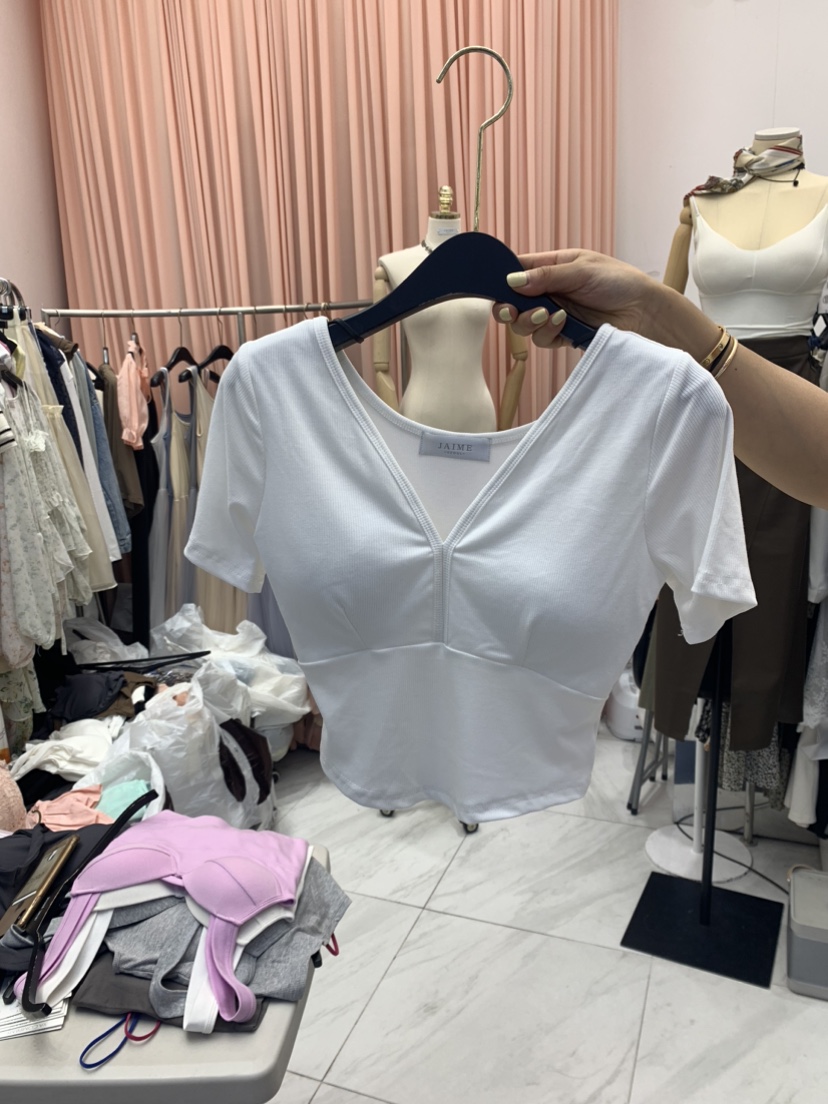 JAIME韓國直郵女裝新品職業時尚真品24春夏推薦休閑T恤短款JAIMET恤圖色1