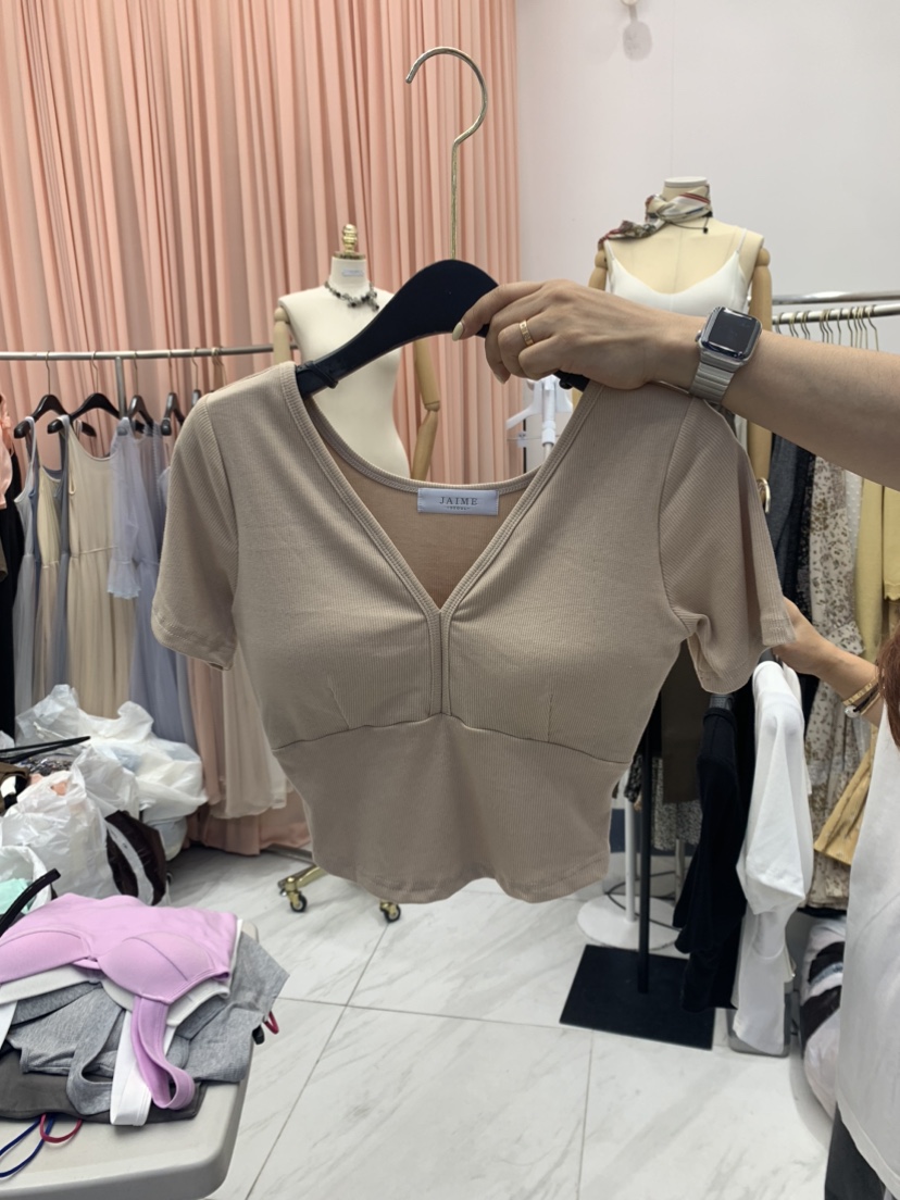 JAIME韓國直郵女裝新品職業時尚真品24春夏推薦休閑T恤短款JAIMET恤圖色2