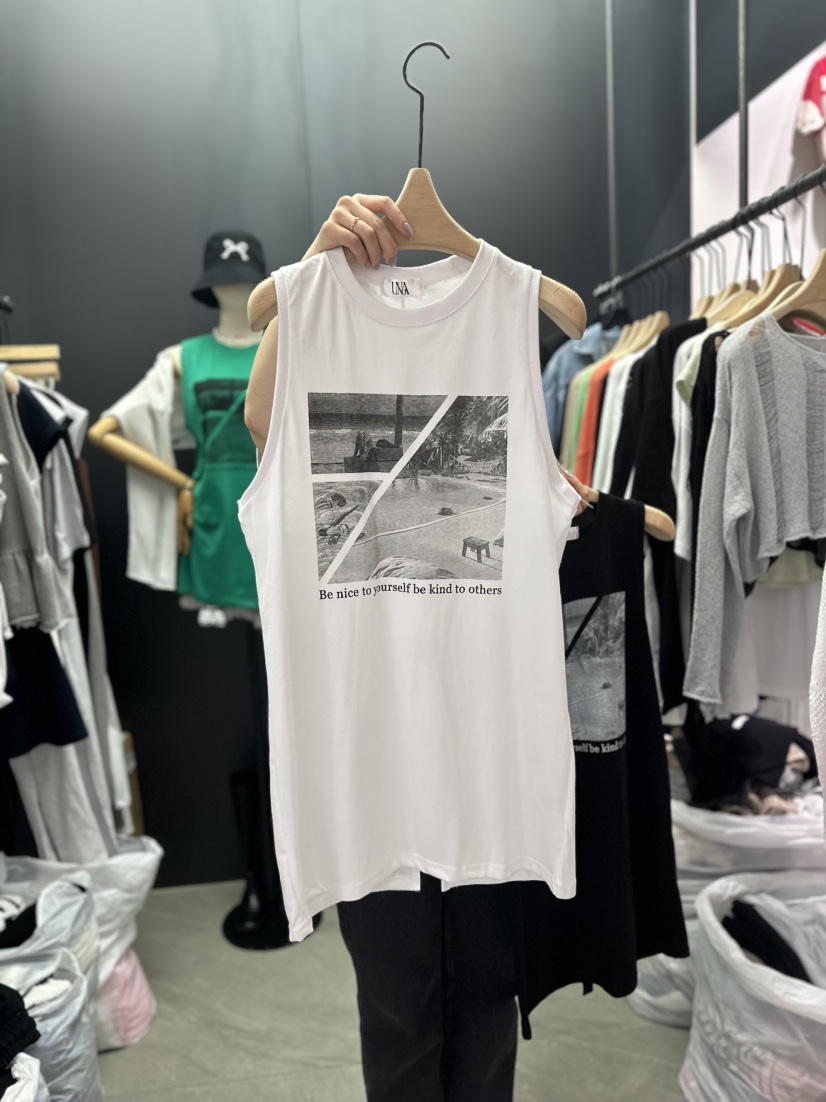 UNA直郵韓國代購女裝新款推薦24春夏人氣時尚休閑吊帶背心THEMAY/UNA吊帶/背心
