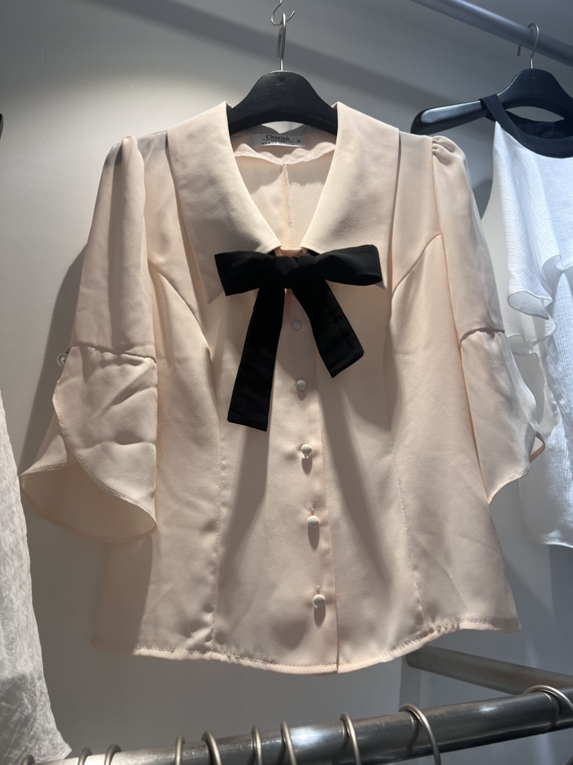 Cherish直郵韓國代購女裝新款職業時尚真品推薦24春夏襯衫蕾絲衫CHERISH-Q襯衫/蕾絲衫圖色2