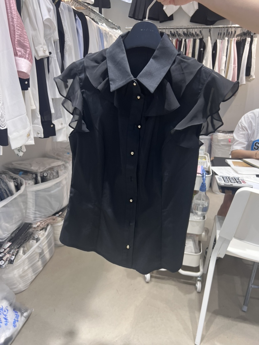 Cherish韓國直郵東大門代購女裝新品推薦職業休閑襯衫蕾絲衫CHERISH-Q襯衫/蕾絲衫圖色2