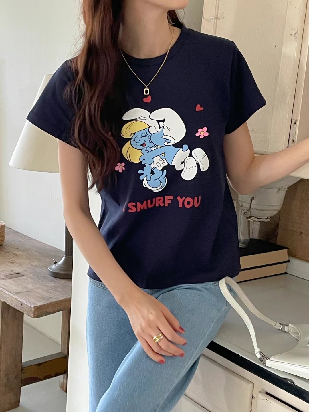 FRIDA韓國直郵東大門實拍女裝新款推薦人氣時尚休閑24春夏T恤FRIDAT恤圖色1