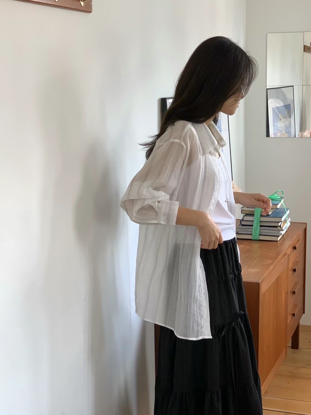 NATTY韓國直郵女裝新款人氣時尚推薦真品休閑襯衫蕾絲衫透視NATTY襯衫/蕾絲衫