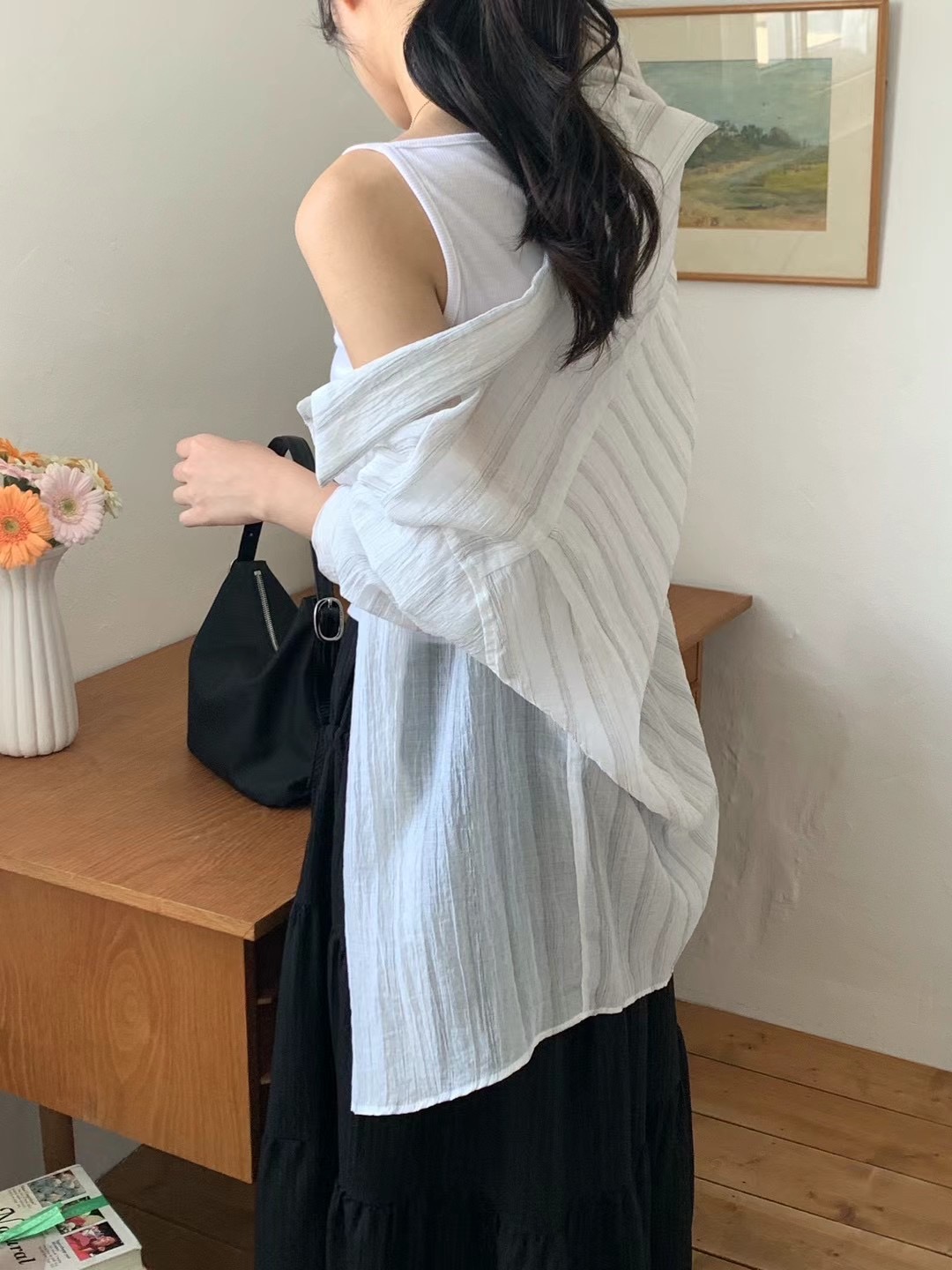NATTY韓國直郵女裝新款人氣時尚推薦真品休閑襯衫蕾絲衫透視NATTY襯衫/蕾絲衫