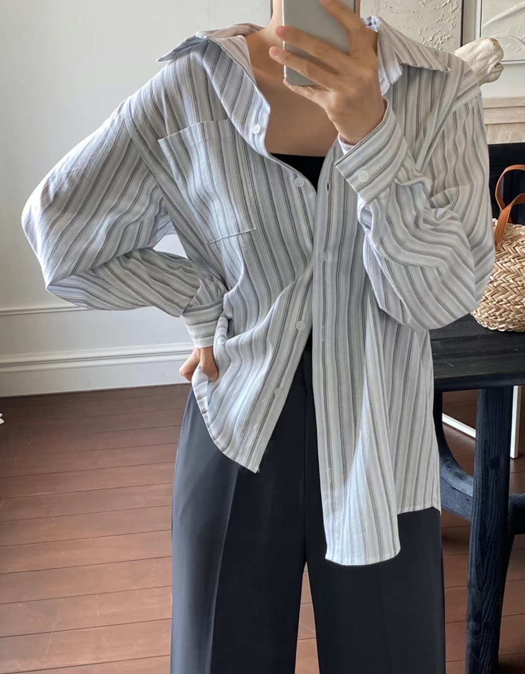 NATTY直郵韓國代購女裝新款時尚熱賣推薦真品職業襯衫蕾絲衫NATTY襯衫/蕾絲衫