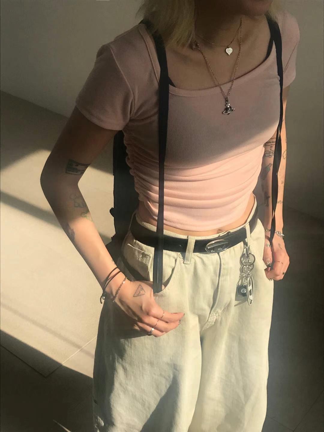 BBOO-뿌-T韓國直郵東大門代購女裝新款休閑推薦職業人氣T恤BBOOT恤圖色2