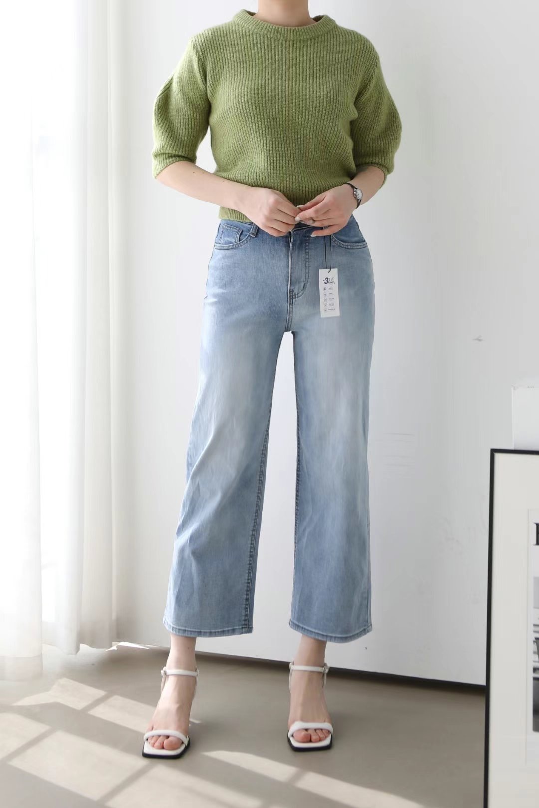FLY DENIM韓國直郵東大門實拍女裝新款真品休閑時尚牛仔褲FLY DENIM牛仔褲