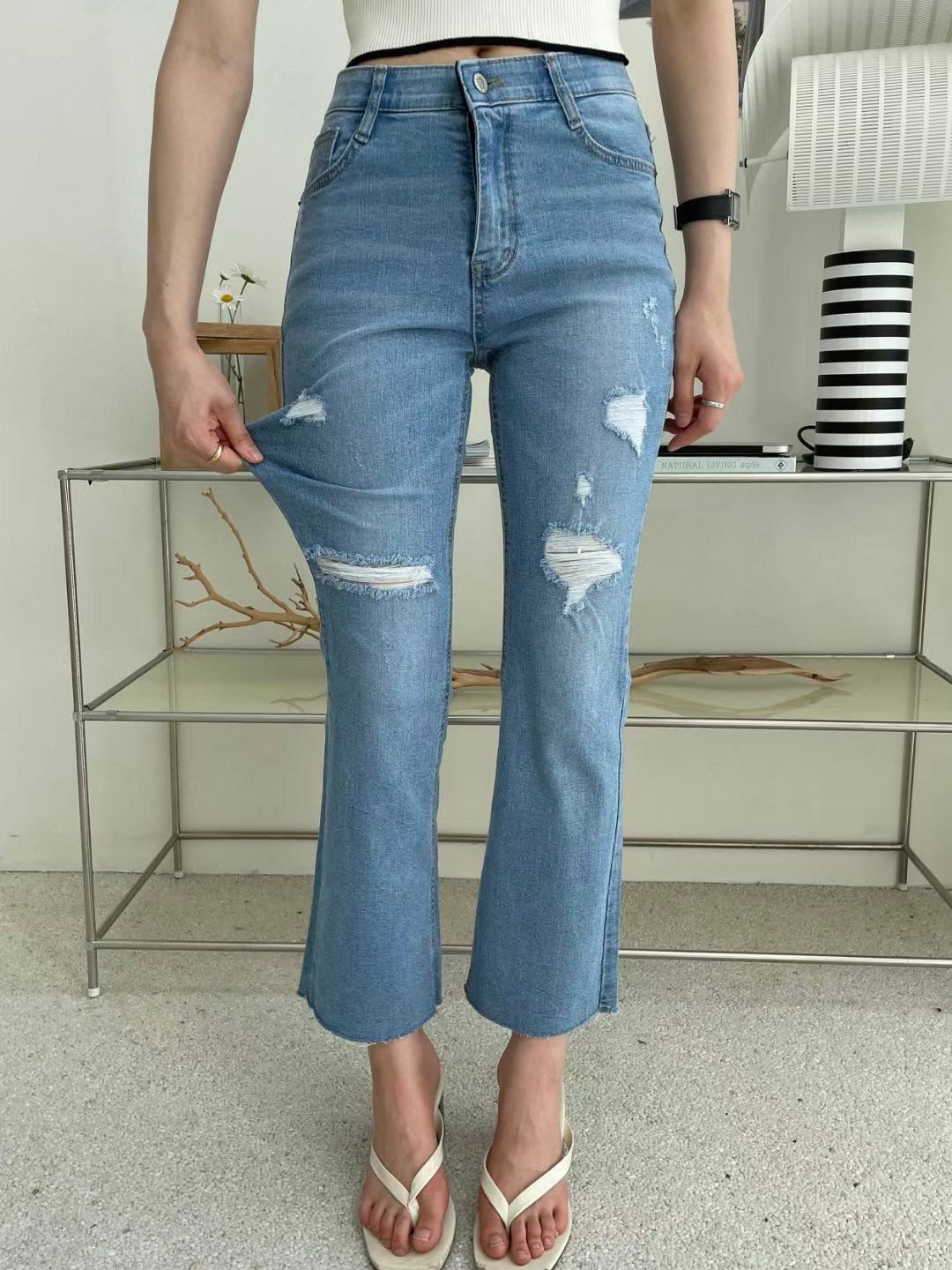 FLY DENIM直郵韓國代購女裝新品職業時尚人氣熱賣休閑牛仔褲FLY DENIM牛仔褲