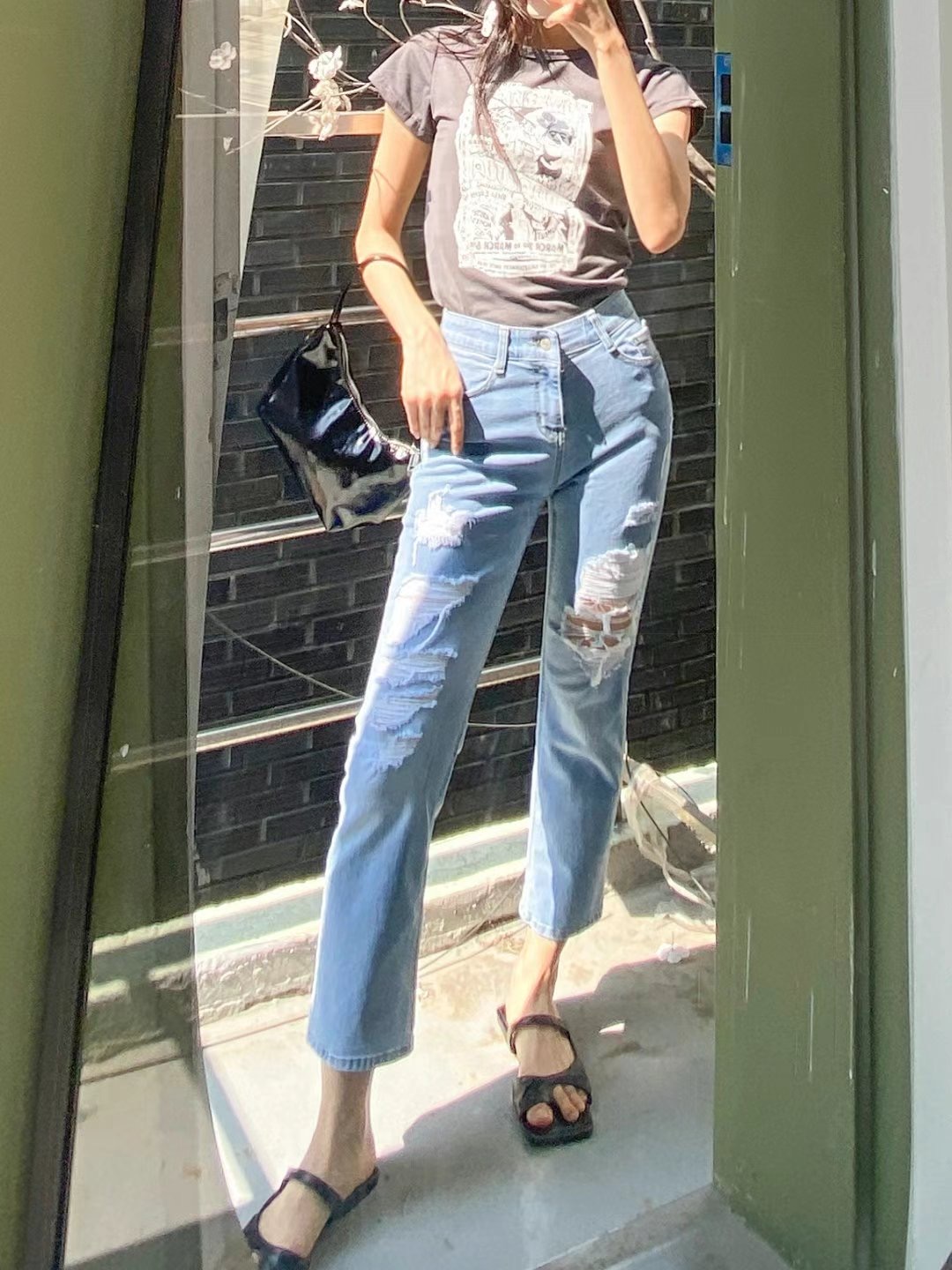 FLY DENIM韓國直郵東大門實拍女裝新款休閑熱賣職業牛仔褲FLY DENIM牛仔褲