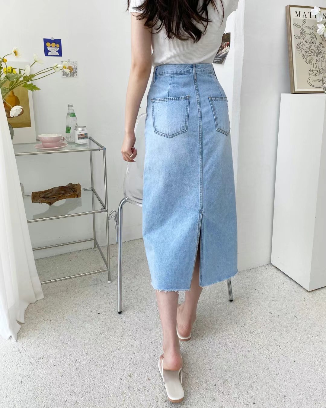 FLY DENIM韓國直郵女裝新款職業24春夏推薦休閑熱賣長裙FLY DENIM長裙