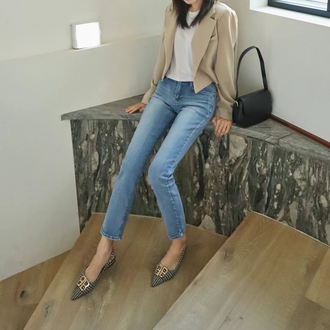 FLY DENIM韓國直郵東大門實拍女裝新款人氣時尚職業牛仔褲FLY DENIM牛仔褲