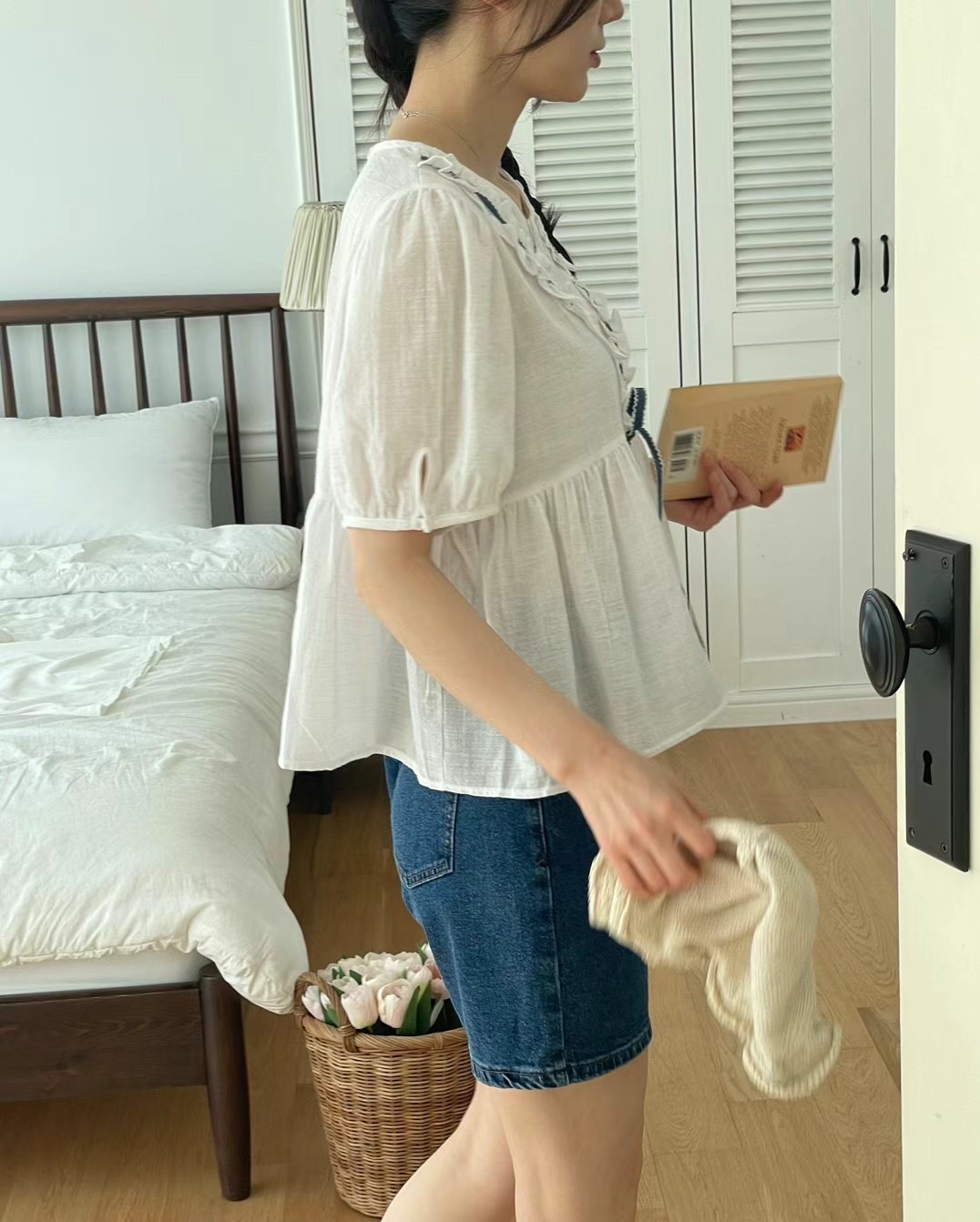 JNE韓國直郵女裝新品推薦職業人氣24春夏真品熱賣襯衫蕾絲衫JNE襯衫/蕾絲衫