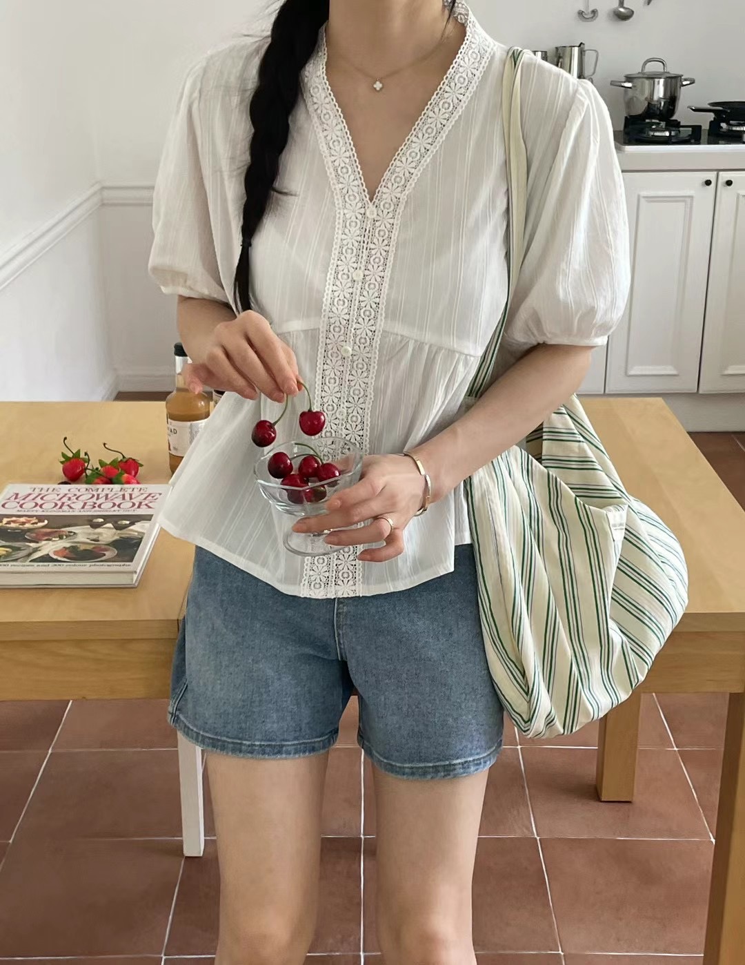 JNE直郵韓國代購女裝新品職業24春夏時尚休閑推薦襯衫蕾絲衫JNE襯衫/蕾絲衫