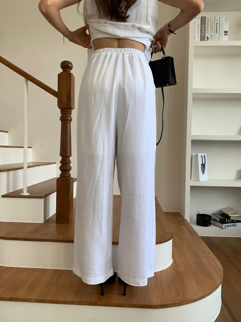 BANI BLUBH韓國直郵東大門實拍女裝新品熱賣休閑休閑褲亞麻BANI BLUSH休閑褲