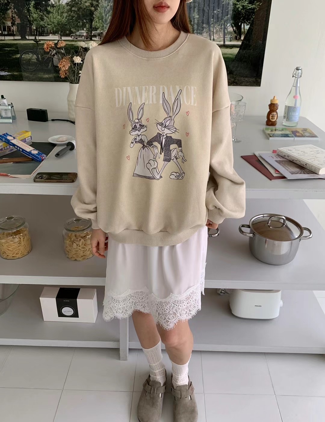 lalafit韓國直郵東大門實拍女裝新品職業熱賣24春夏衛衣兔子lalafit衛衣圖色2