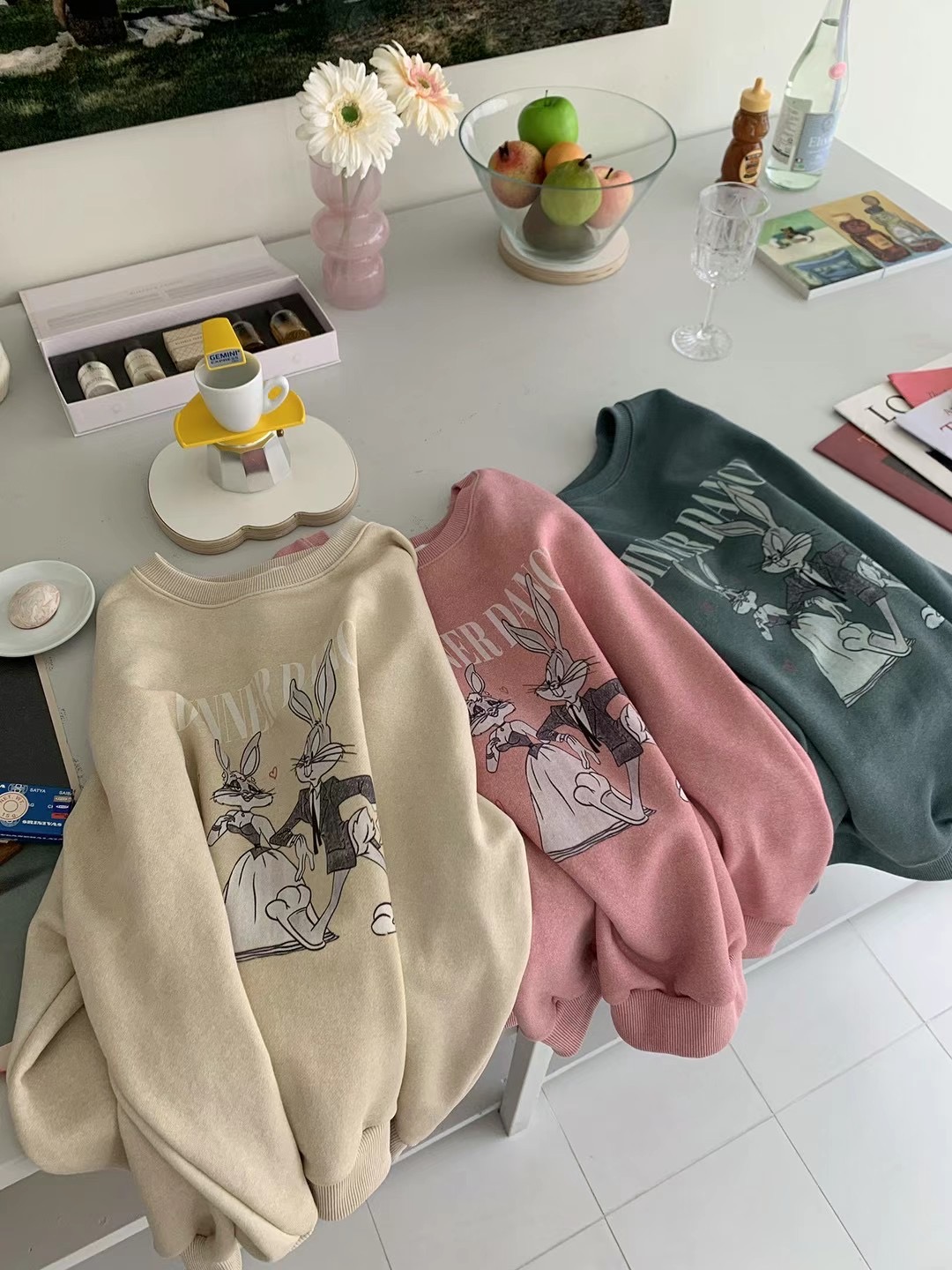lalafit韓國直郵東大門實拍女裝新品職業熱賣24春夏衛衣兔子lalafit衛衣圖色3左二色