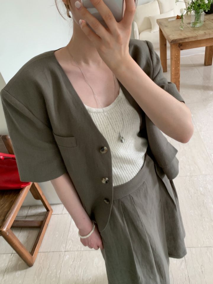 MARE韓國直郵東大門代購女裝新品時尚休閑職業真品夾克亞麻MARE夾克