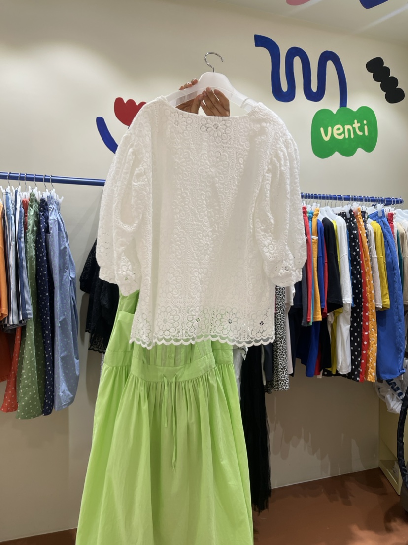 Venti韓國直郵東大門實拍女士新品休閑熱賣24春夏襯衫蕾絲衫VENTI襯衫/蕾絲衫