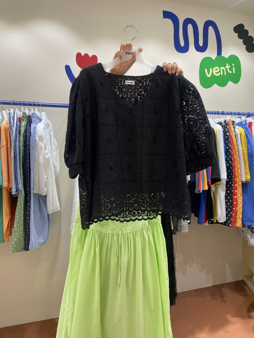 Venti韓國直郵東大門實拍女士新品休閑熱賣24春夏襯衫蕾絲衫VENTI襯衫/蕾絲衫圖色2