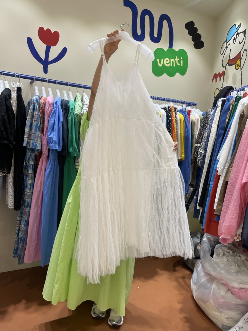 Venti韓國直郵女裝新品時尚休閑真品24春夏熱賣人氣連衣裙VENTI連衣裙