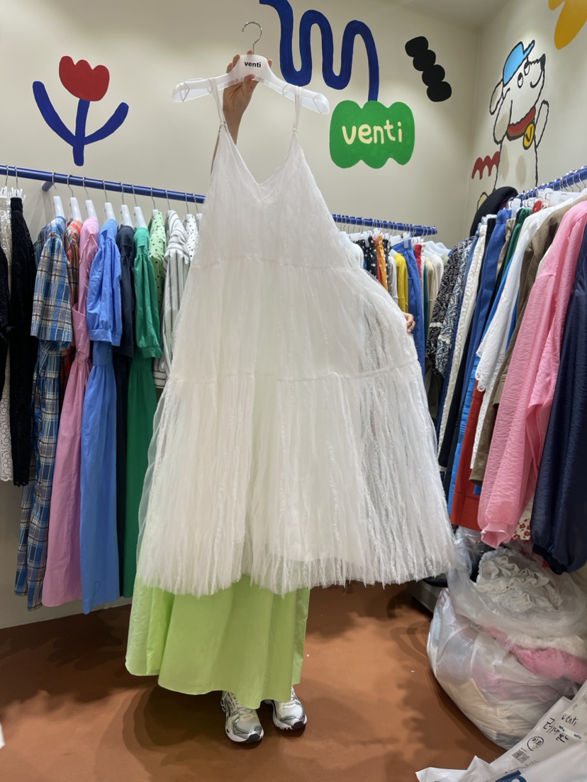 Venti韓國直郵女裝新品時尚休閑真品24春夏熱賣人氣連衣裙VENTI連衣裙