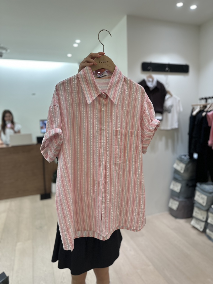 LUBRY韓國直郵女裝新品真品24春夏時尚人氣休閑襯衫蕾絲衫NOPROBLEM襯衫/蕾絲衫圖色1