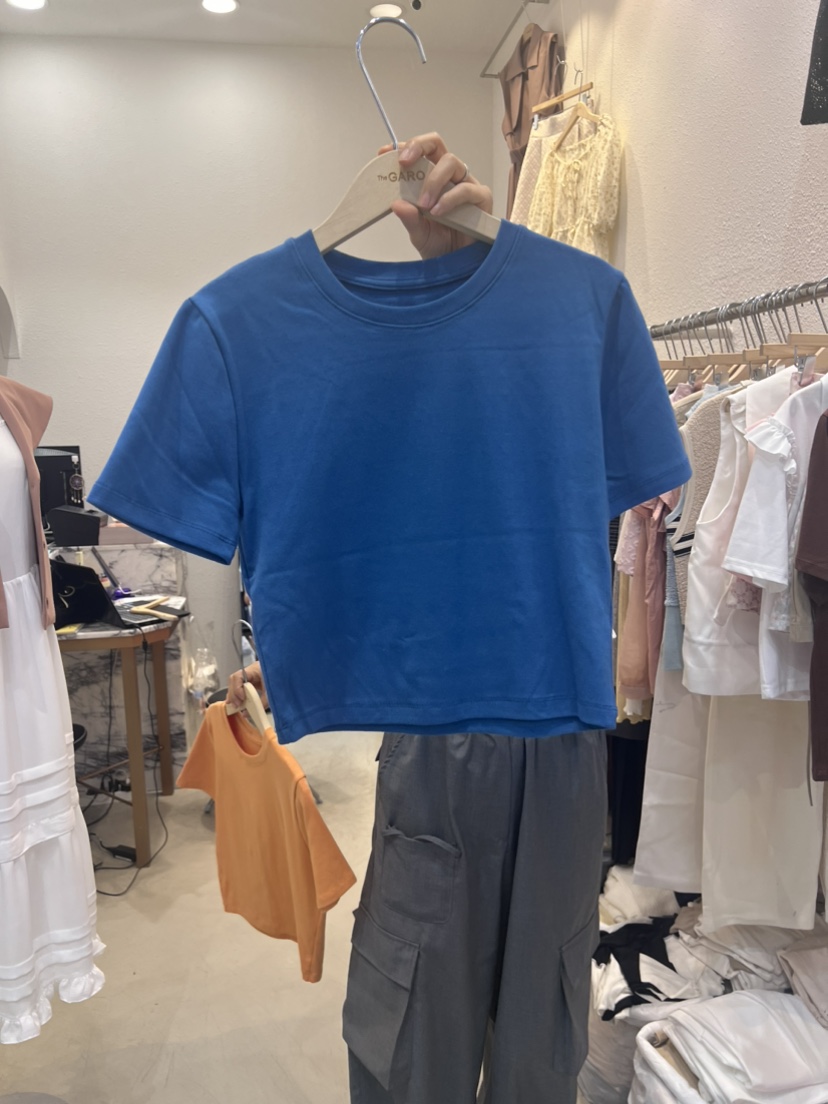 THE GARO韓國直郵東大門實拍女裝新品熱賣24春夏T恤短款HYPEARLT恤圖色2