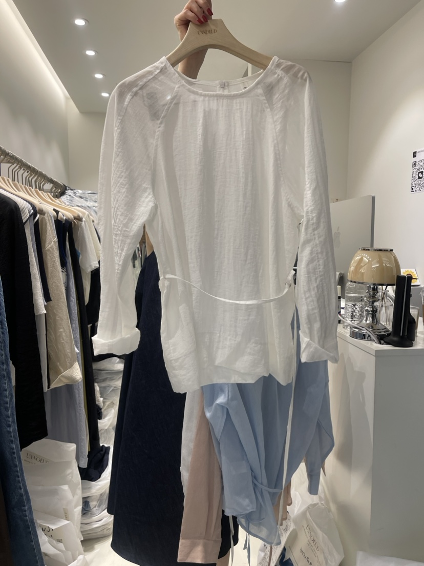 UNNOEUD韓國直郵女裝新款24春夏真品時尚熱賣休閑襯衫蕾絲衫THE REST/UNNOEUD襯衫/蕾絲衫圖色2