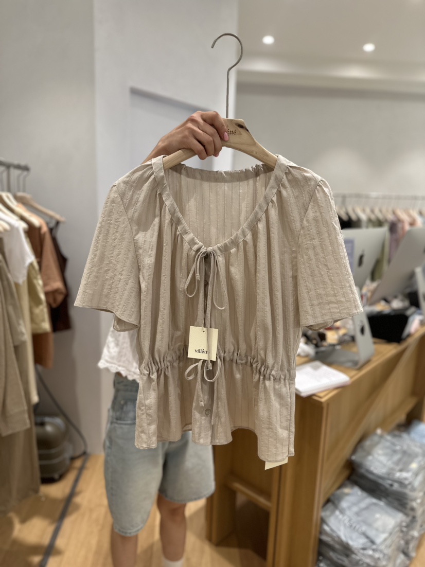 VILLETTE/REFORM直郵韓國代購女裝新品職業休閑襯衫蕾絲衫CREAM-P襯衫/蕾絲衫