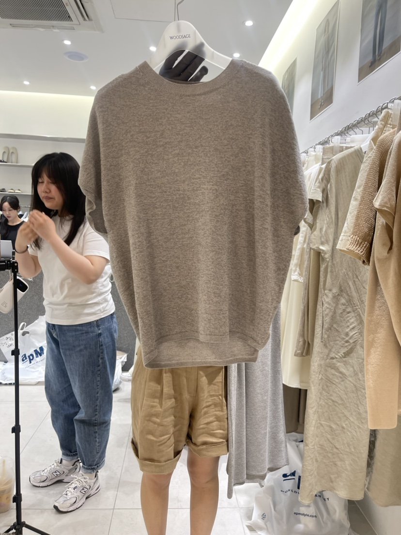 WOOD SAGE韓國直郵女裝新品休閑推薦人氣24春夏針織衫圓領寬松WOOD SAGE針織衫