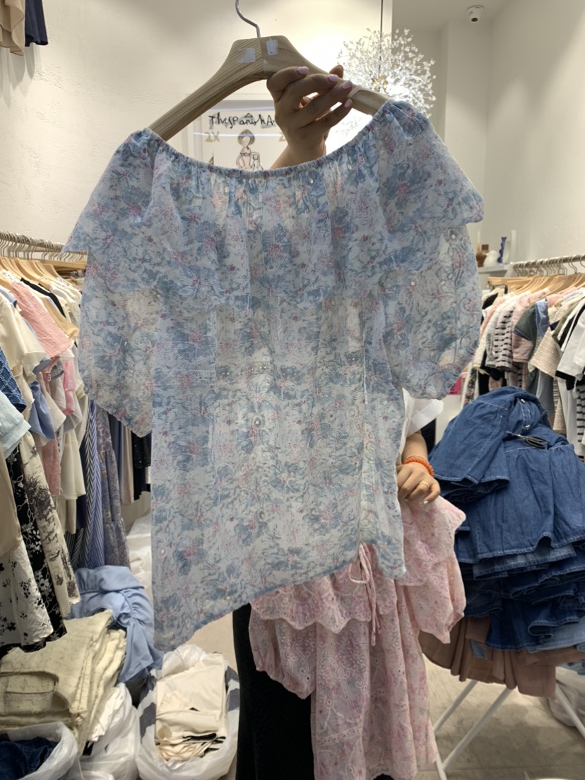 ABLE STUDIO韓國直郵女裝新款時尚真品人氣熱賣襯衫蕾絲衫TERAIS襯衫/蕾絲衫