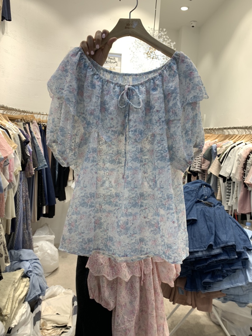 ABLE STUDIO韓國直郵女裝新款時尚真品人氣熱賣襯衫蕾絲衫TERAIS襯衫/蕾絲衫圖色2