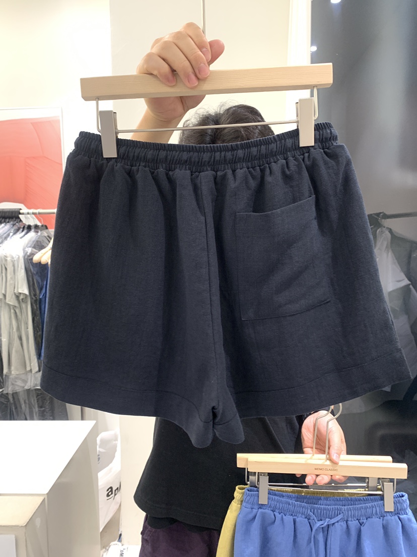 MEMO CLASSIC韓國直郵東大門代購女裝新品休閑短褲亞麻綁帶MEMO CLASSIC短褲