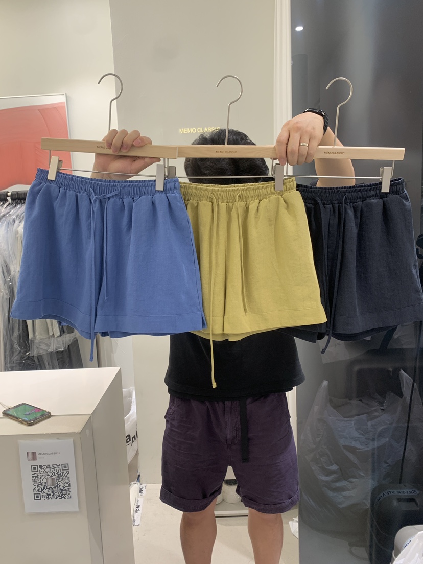 MEMO CLASSIC韓國直郵東大門代購女裝新品休閑短褲亞麻綁帶MEMO CLASSIC短褲