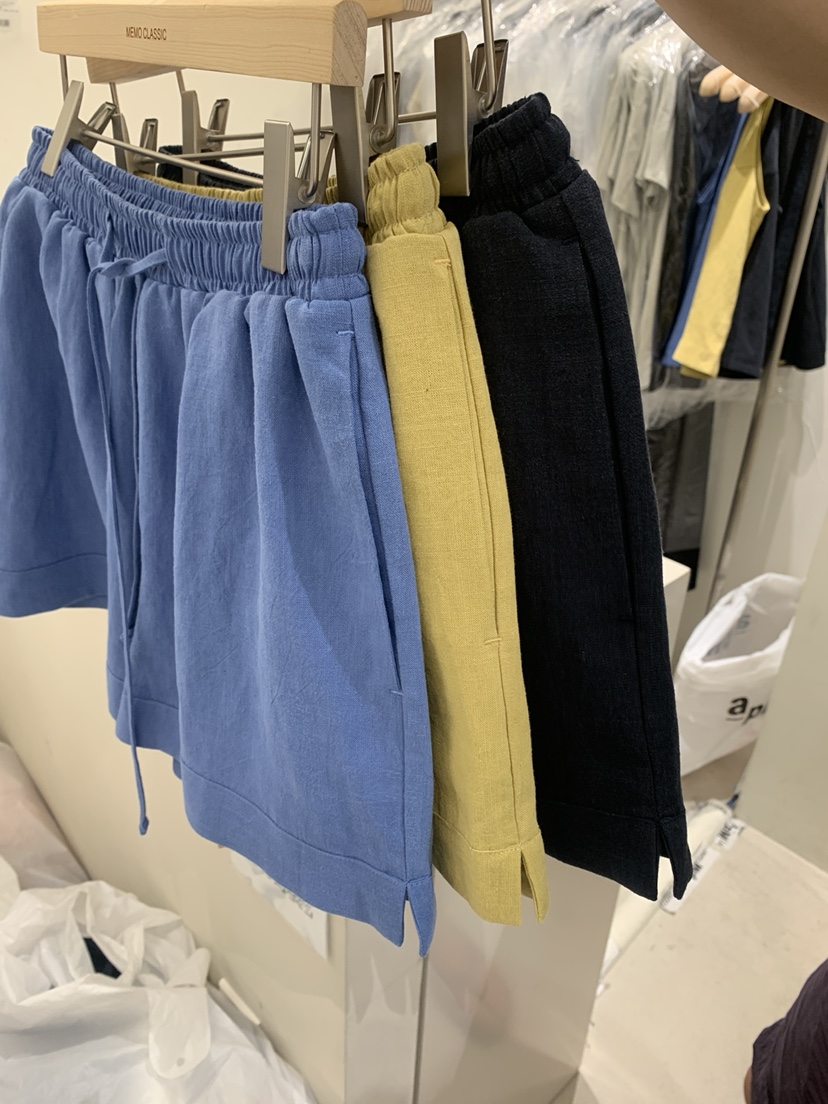 MEMO CLASSIC韓國直郵東大門代購女裝新品休閑短褲亞麻綁帶MEMO CLASSIC短褲