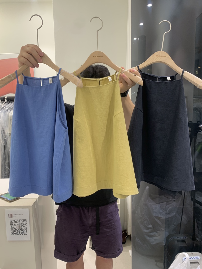 MEMO CLASSIC韓國直郵女裝新品24春夏推薦職業吊帶背心亞麻MEMO CLASSIC吊帶/背心