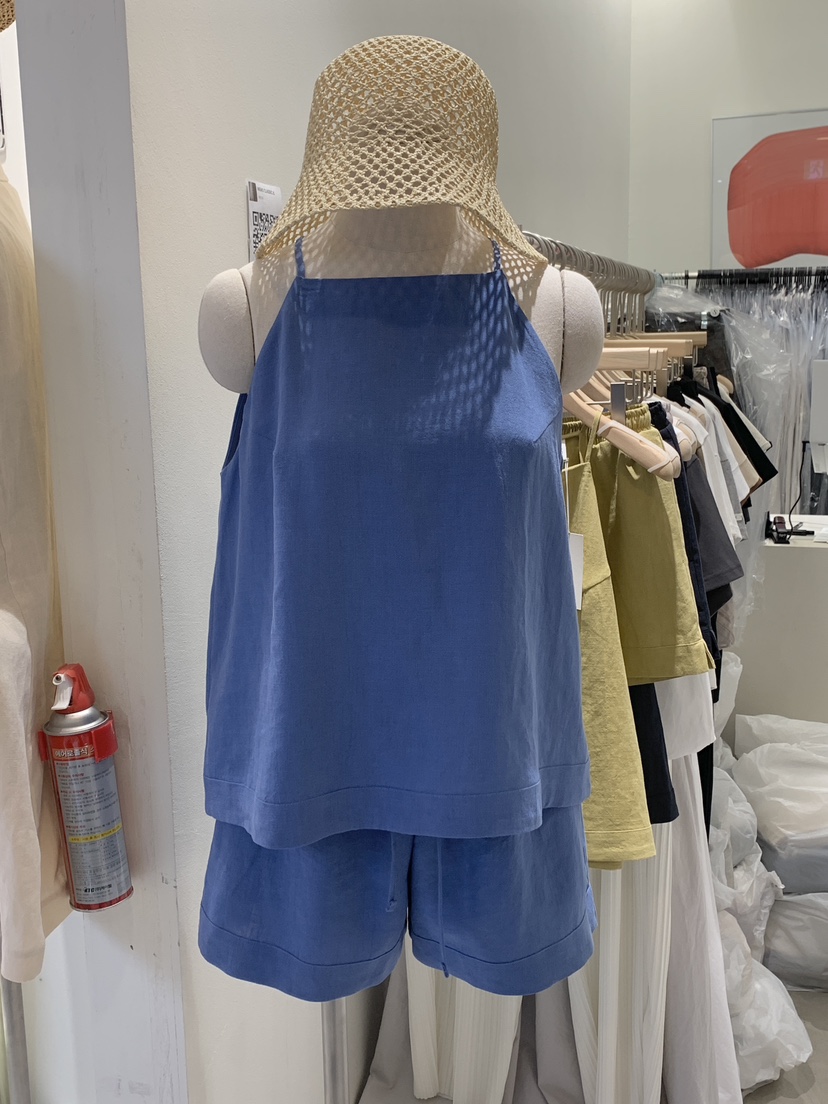 MEMO CLASSIC韓國直郵女裝新品24春夏推薦職業吊帶背心亞麻MEMO CLASSIC吊帶/背心
