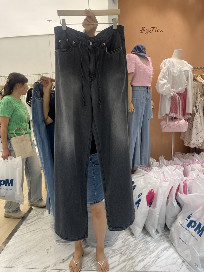 MOI韓國直郵東大門實拍女裝新品熱賣人氣職業推薦牛仔褲牛仔布MOI-A牛仔褲圖色3