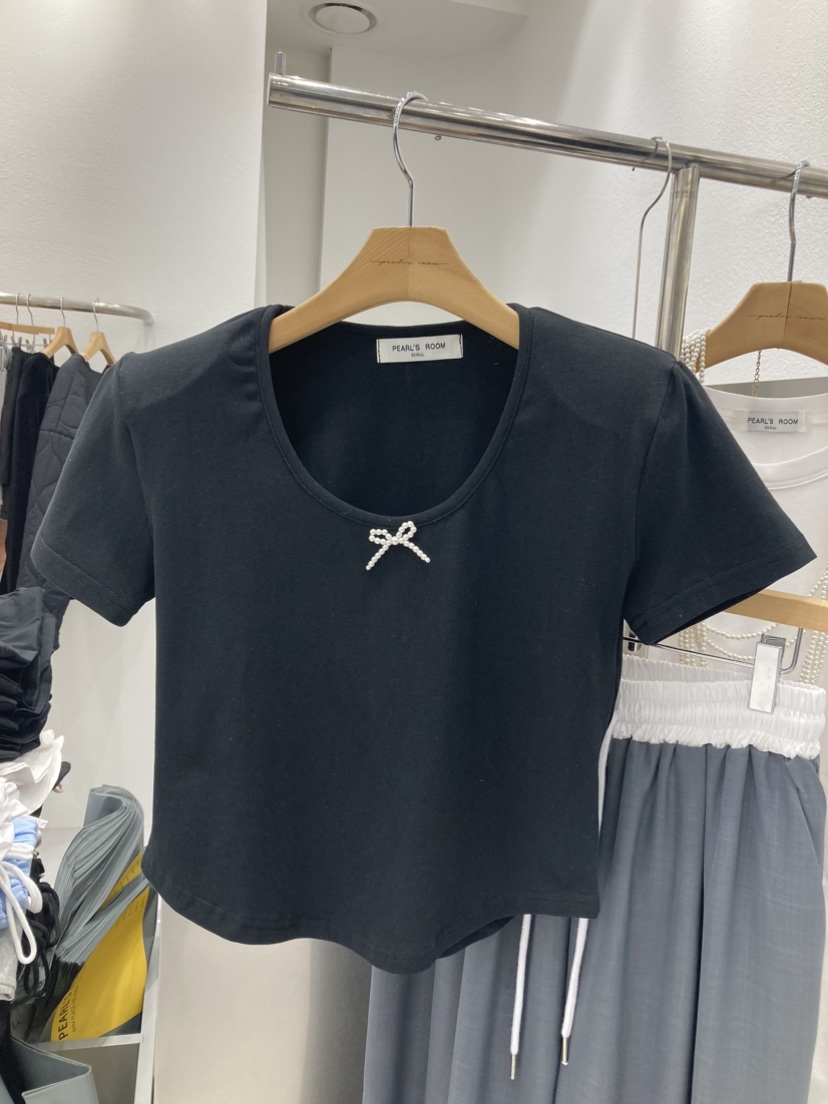 PEARLS ROOM韓國直郵女裝新品24春夏真品推薦休閑時尚T恤MULCUPT恤圖色2