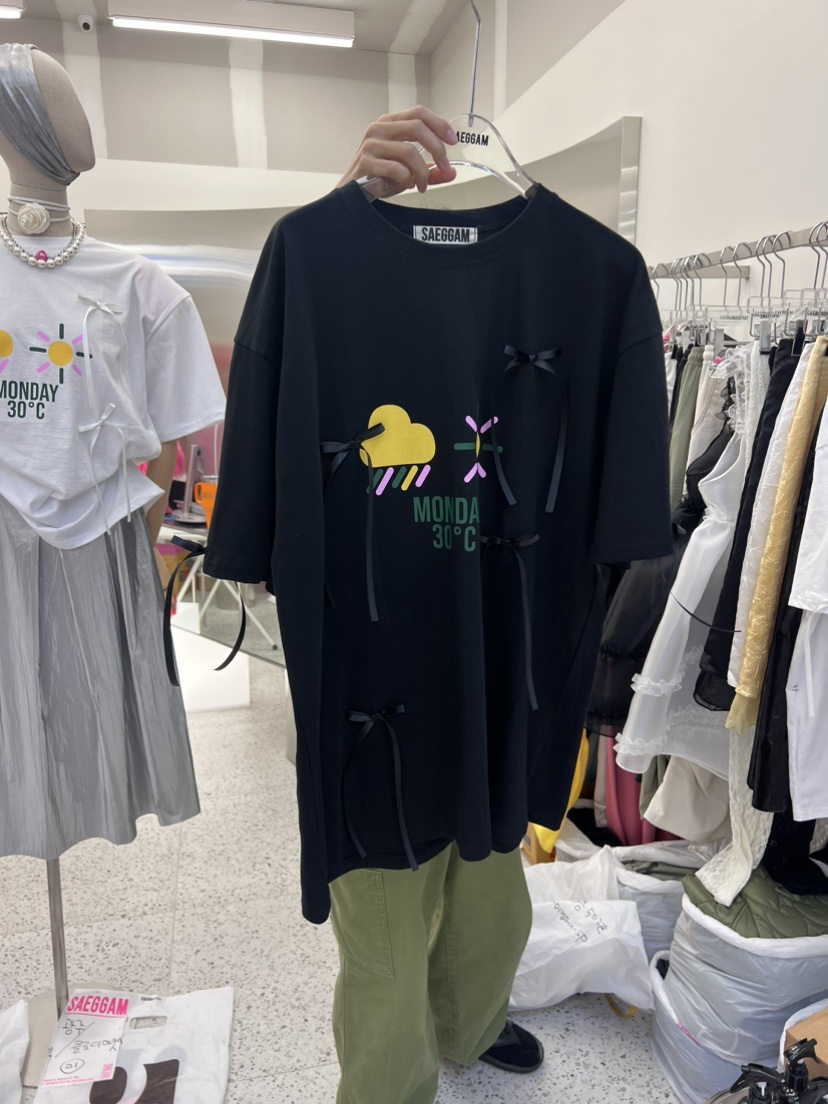 SAEGGAM韓國直郵東大門代購女裝新品時尚真品熱賣推薦24春夏T恤SAEGGAMT恤