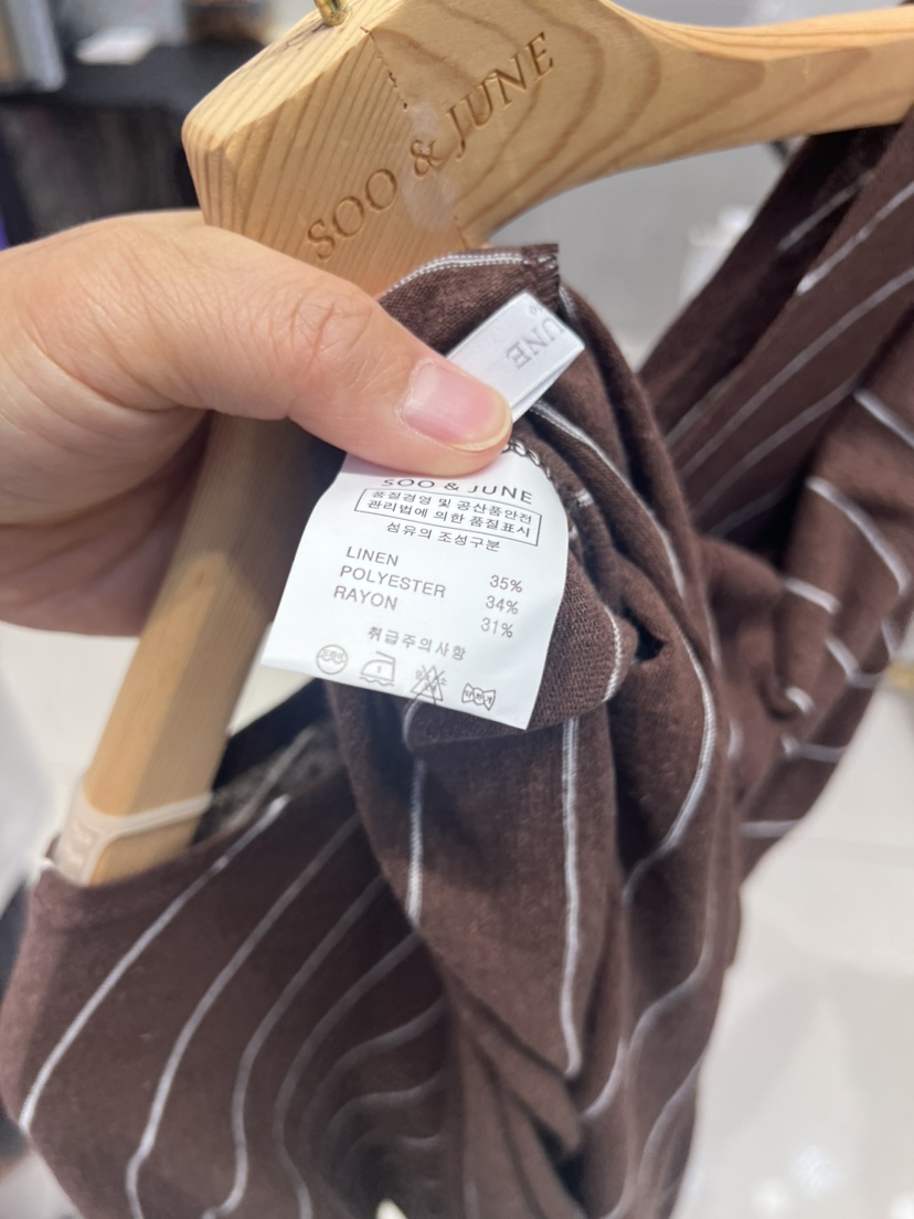SOO JUNE直郵韓國代購女裝新款職業時尚熱賣長袖T恤亞麻羅紋SOO JUNE長袖T恤