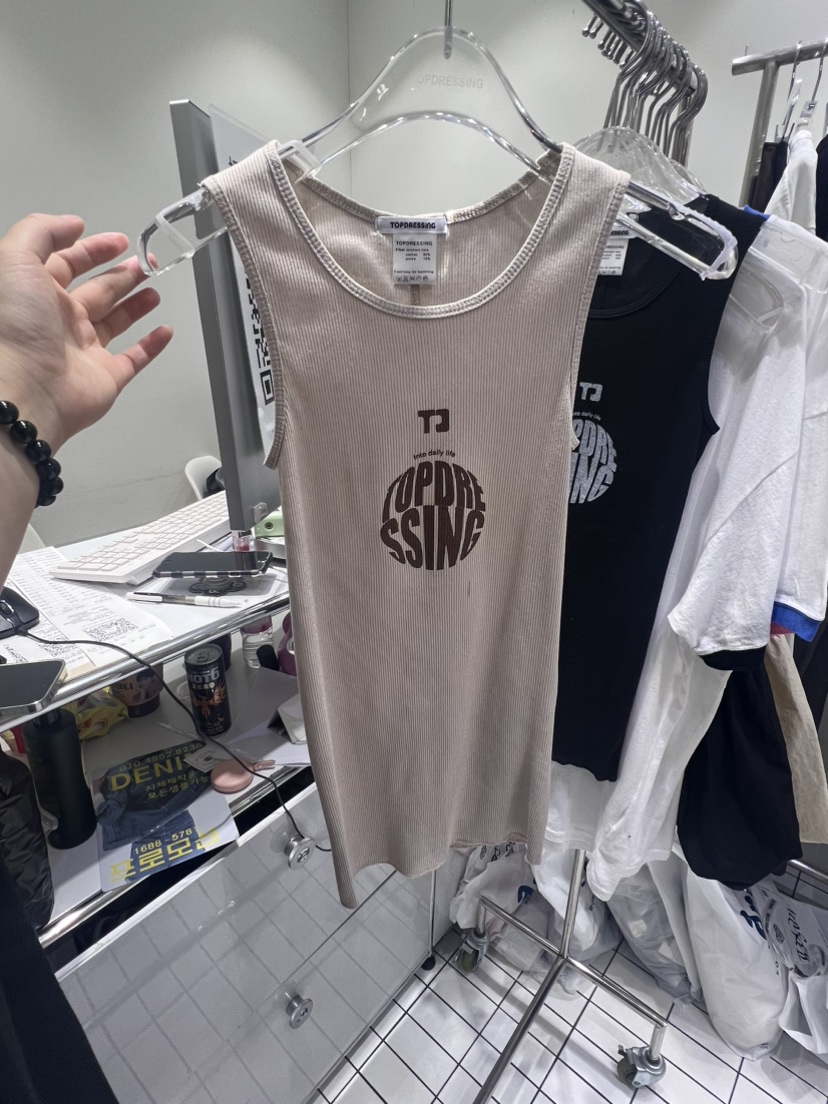 TOPDRESSING韓國直郵東大門實拍女裝新款休閑推薦24春夏吊帶背心THE BRUNCH吊帶/背心
