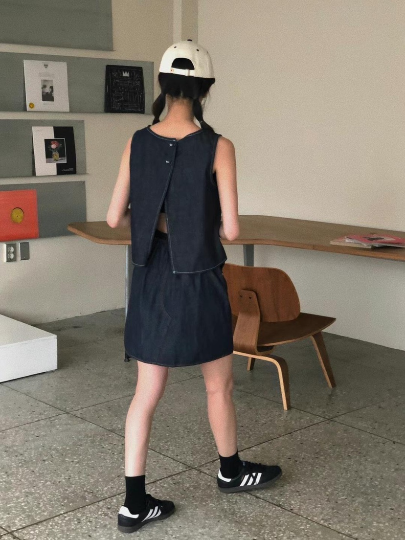 ONDO-P韓國直郵東大門實拍女裝新品熱賣休閑人氣短裙牛仔布ONDO-P短裙