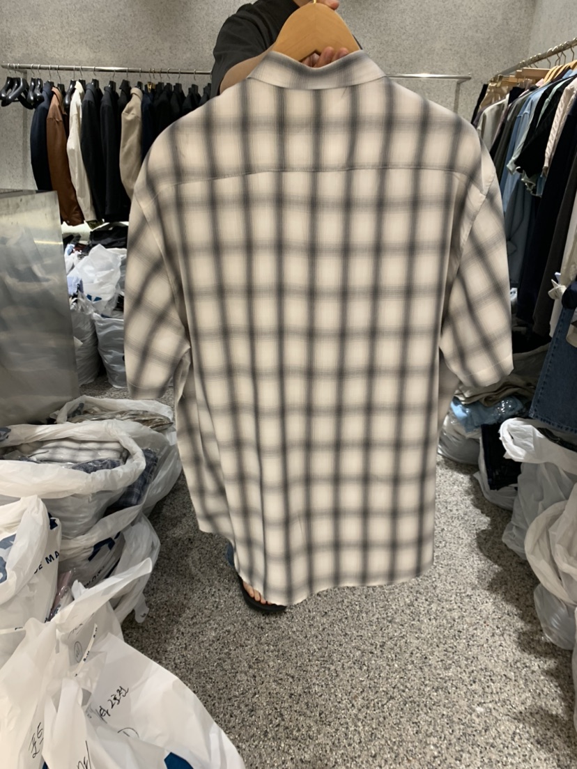 PORT-男裝直郵韓國代購女裝新款24春夏時尚襯衫蕾絲衫格子PORT-男裝襯衫/蕾絲衫