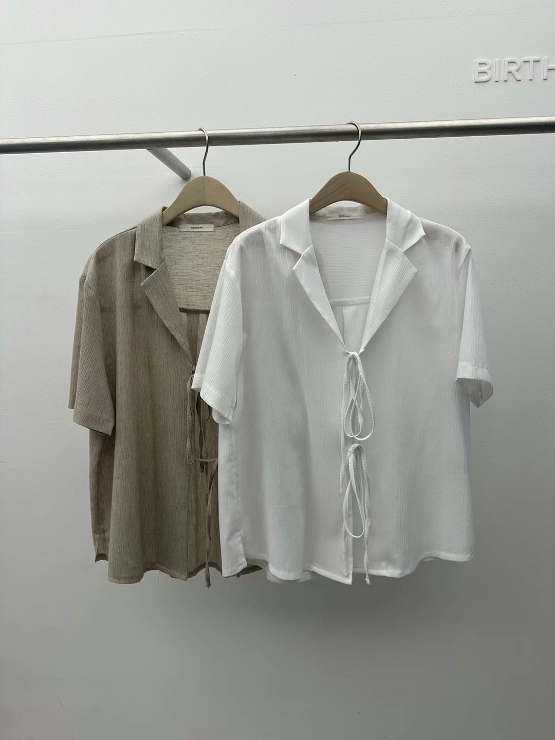 BIRTHDAY-OT直郵韓國代購女裝新款休閑時尚熱賣襯衫蕾絲衫BIRTHDAY-OT襯衫/蕾絲衫圖色1左一色