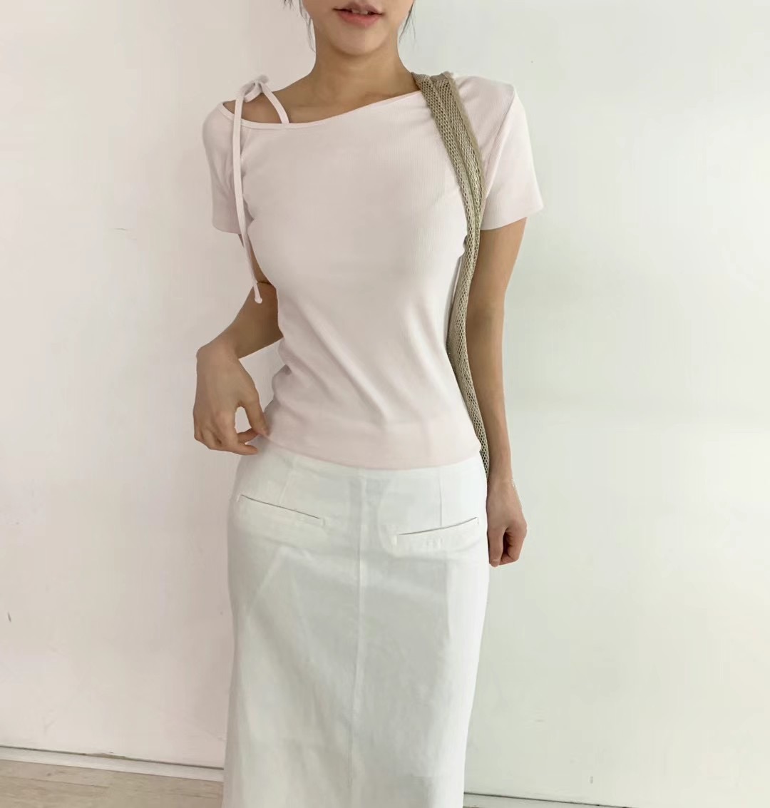 BIRTHDAY-OT韓國直郵女裝新品時尚真品職業休閑24春夏T恤BIRTHDAY-OTT恤圖色1