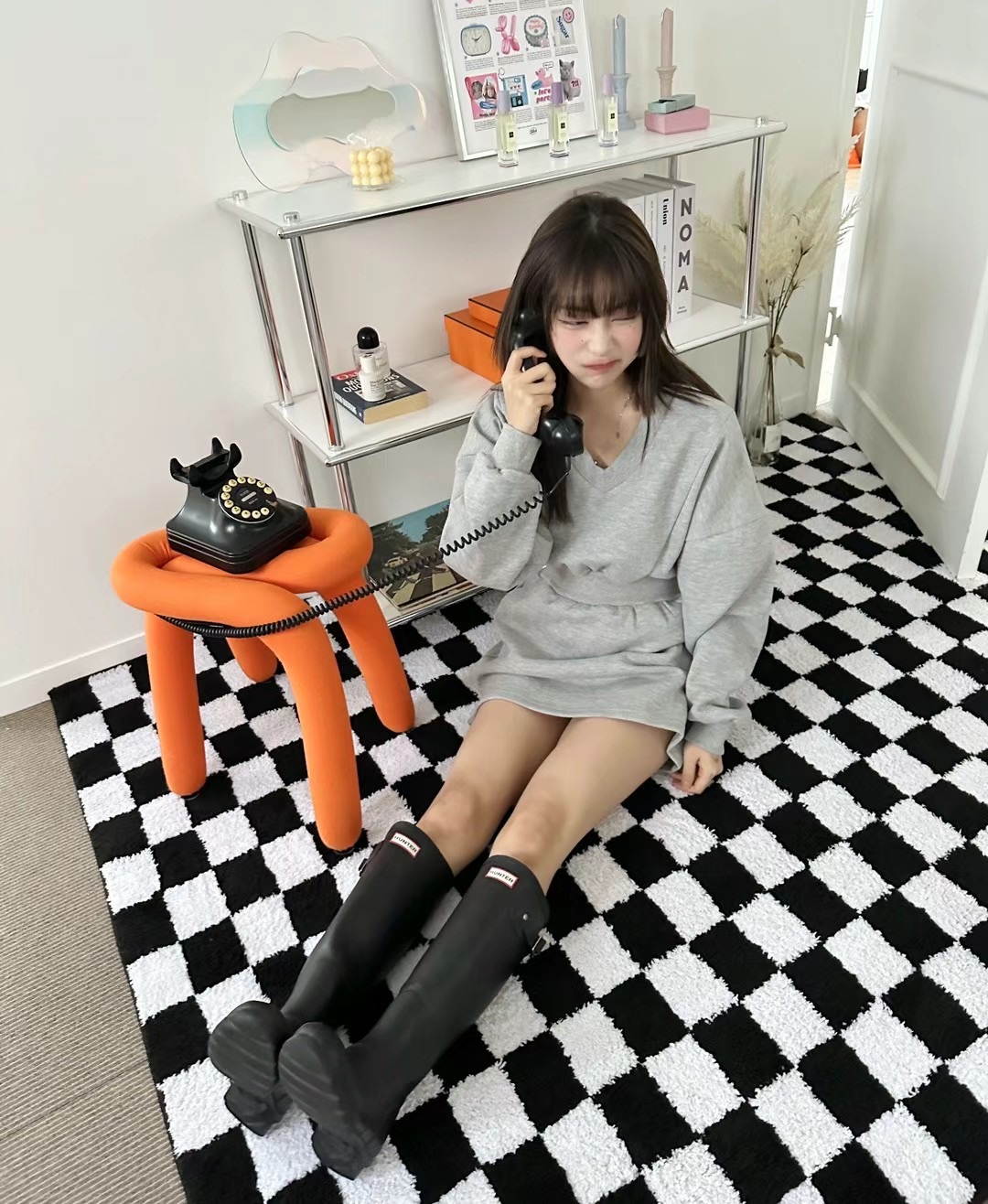 MAYFLOWER韓國直郵女裝新品職業熱賣休閑24春夏連衣裙V領MAYFLOWER連衣裙
