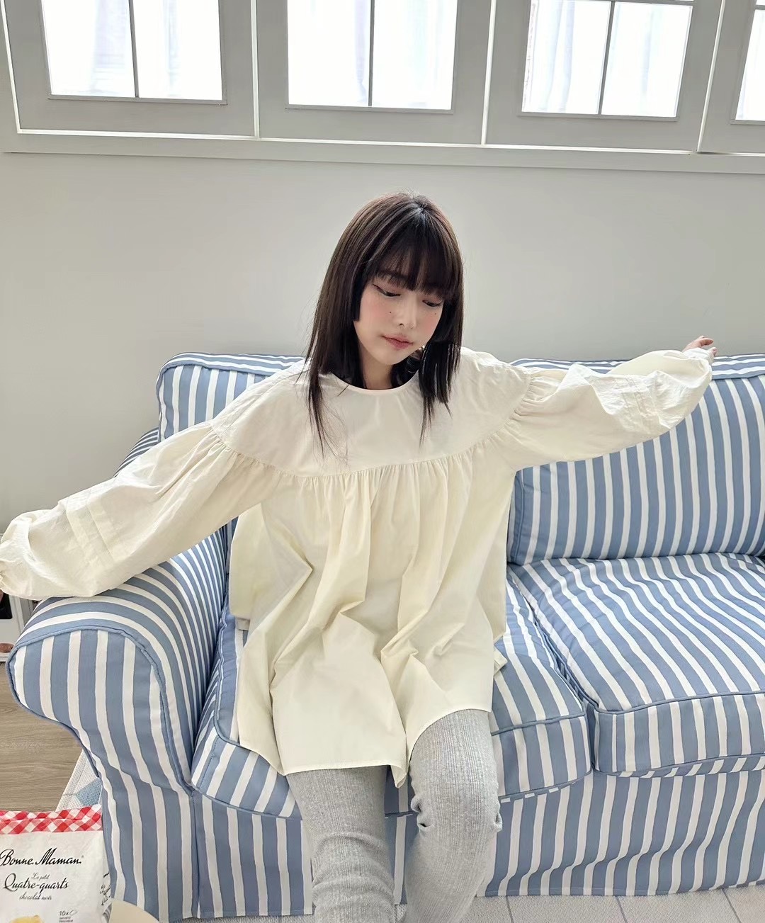MAYFLOWER韓國直郵女裝新款職業休閑熱賣推薦襯衫蕾絲衫可愛的MAYFLOWER襯衫/蕾絲衫圖色1
