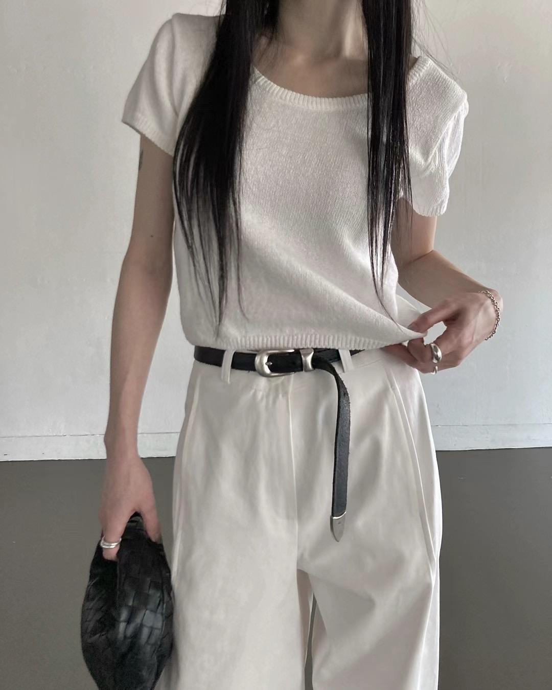 UNSANE直郵韓國代購女裝新款24春夏推薦時尚人氣真品職業T恤UNSANET恤圖色2